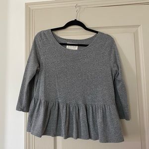 We The Free Gray Peplum Top